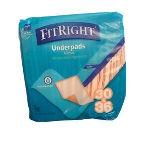Medline FitRight Super Absorbency Disposable Underpads 30" x 36" 10Count
